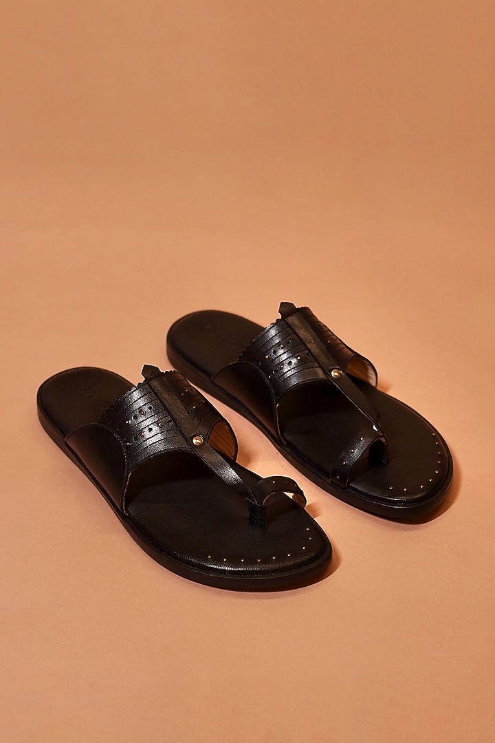 Black Leather Flats by Dmodot at Pernia's Pop Up Shop