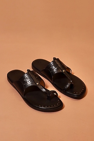 Black Leather Flats by Dmodot