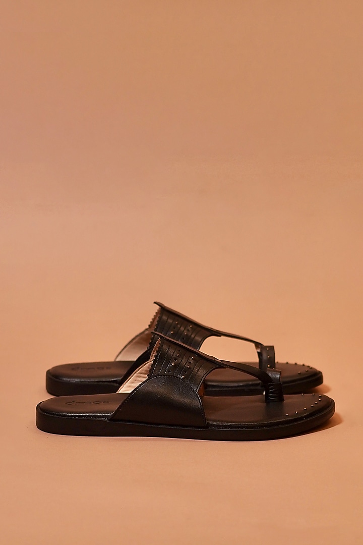 Black Leather Flats by Dmodot at Pernia's Pop Up Shop