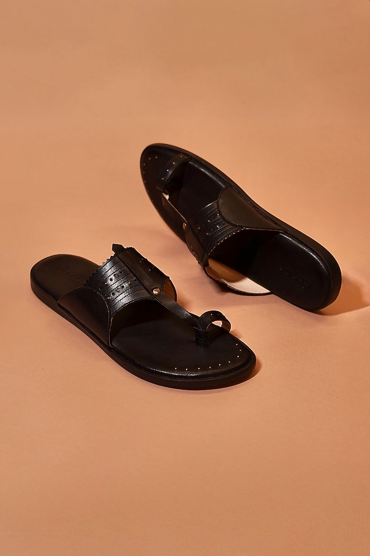 Black Leather Flats by Dmodot at Pernia's Pop Up Shop