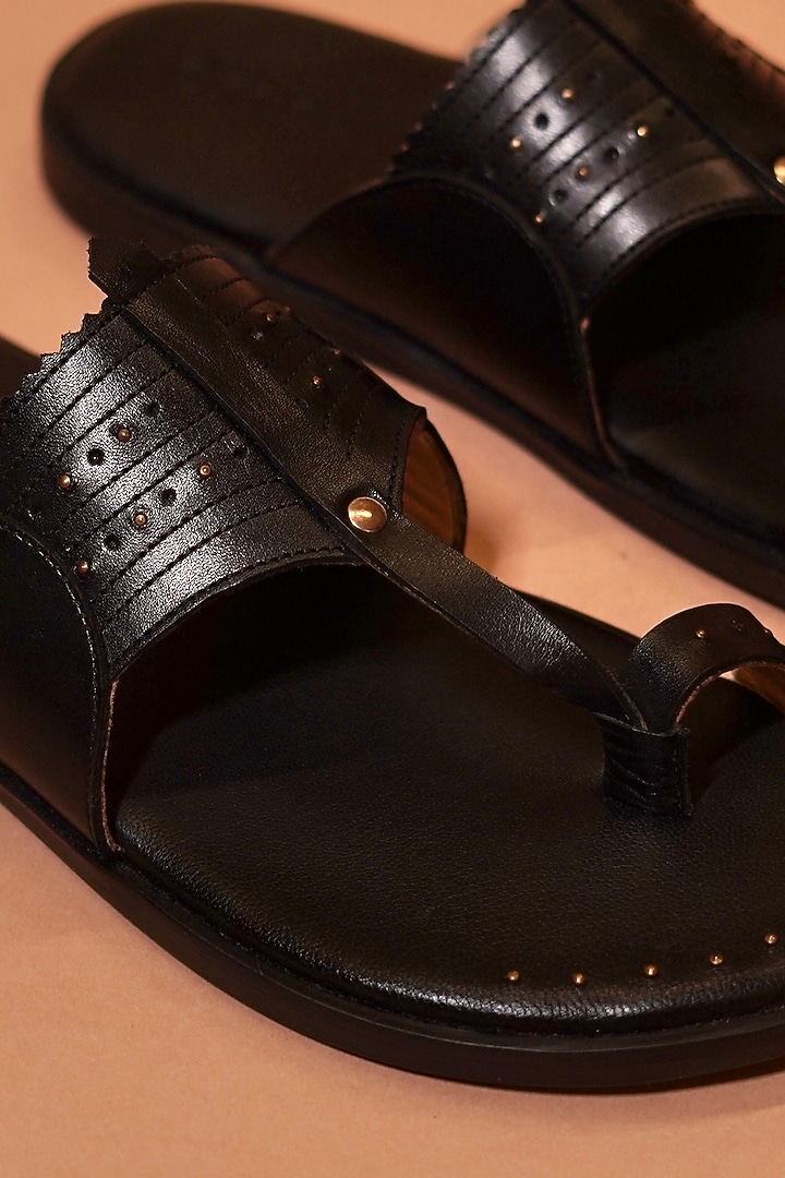 Black Leather Flats by Dmodot at Pernia's Pop Up Shop