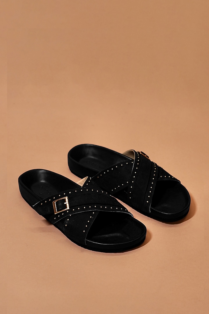 Black Leather Flats by Dmodot at Pernia's Pop Up Shop