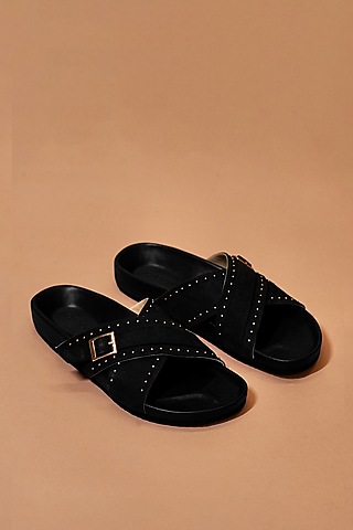 Black Leather Flats by Dmodot