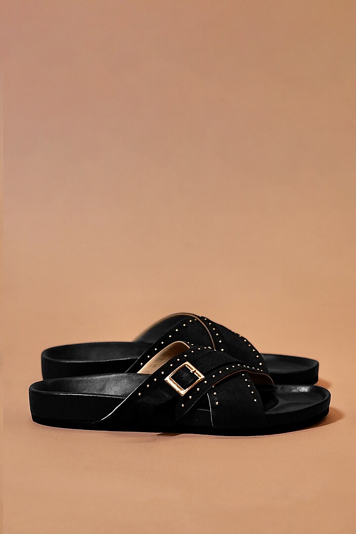 Black Leather Flats by Dmodot at Pernia's Pop Up Shop