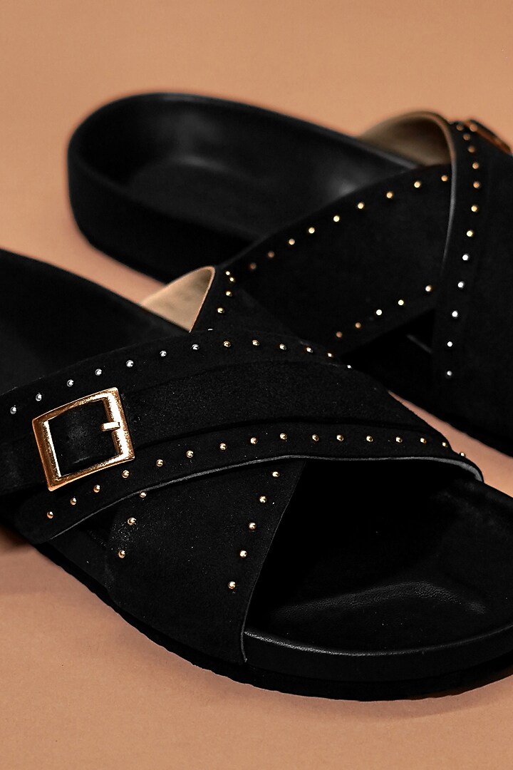 Black Leather Flats by Dmodot at Pernia's Pop Up Shop