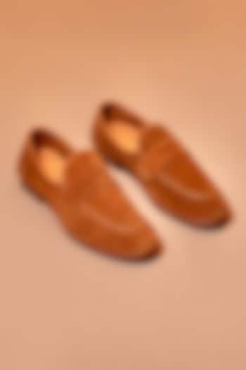 Tan Suede Leather Loafers by Dmodot at Pernia's Pop Up Shop