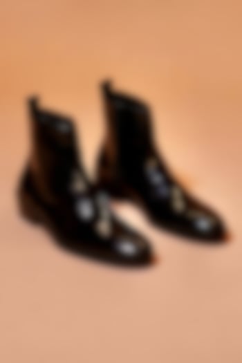 Black Patent Leather Boots by Dmodot at Pernia's Pop Up Shop