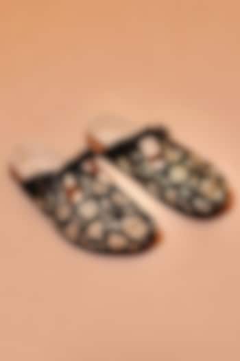 Black Suede Leather Mules by Dmodot at Pernia's Pop Up Shop