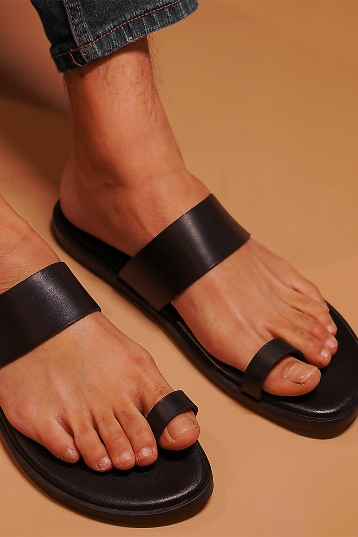 Black Leather Flats by Dmodot at Pernia's Pop Up Shop