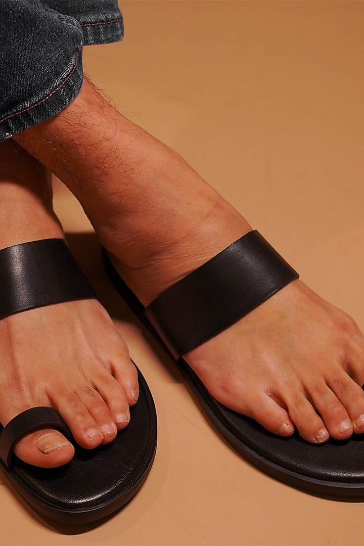 Black Leather Flats by Dmodot at Pernia's Pop Up Shop