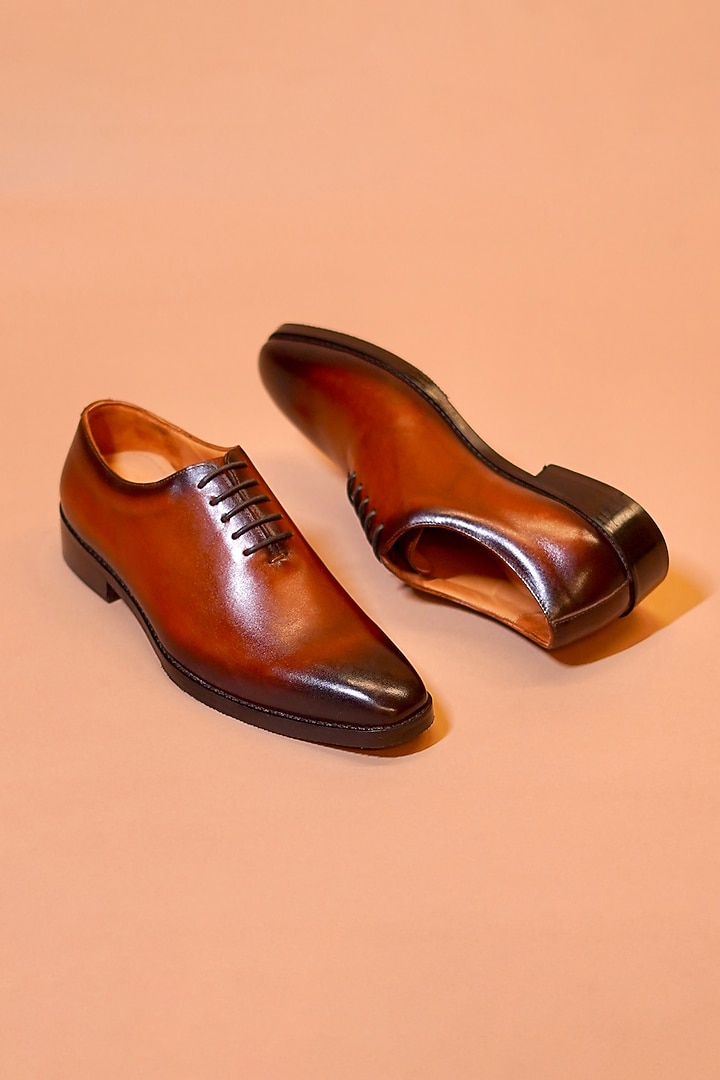 Brown Leather Shoes by Dmodot at Pernia's Pop Up Shop