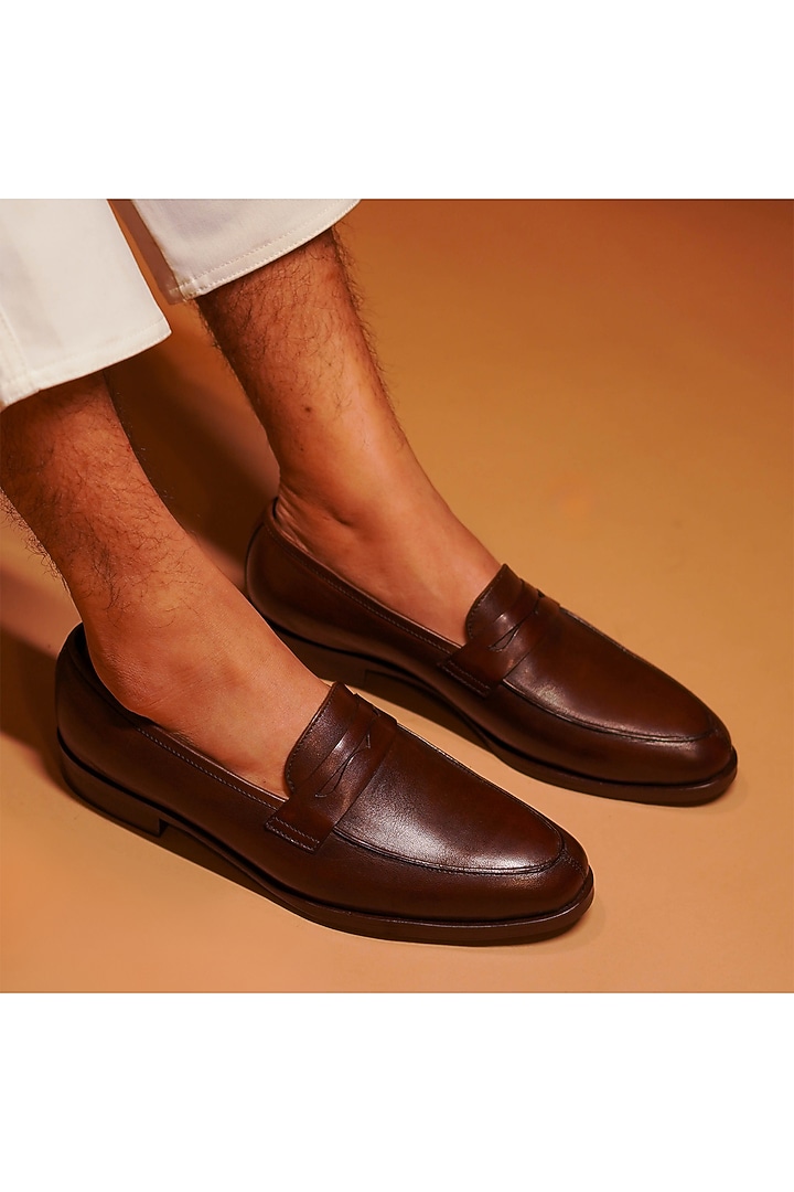 Brown Leather Loafers by Dmodot at Pernia's Pop Up Shop