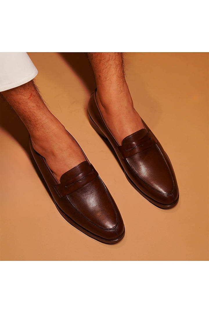 Brown Leather Loafers by Dmodot at Pernia's Pop Up Shop