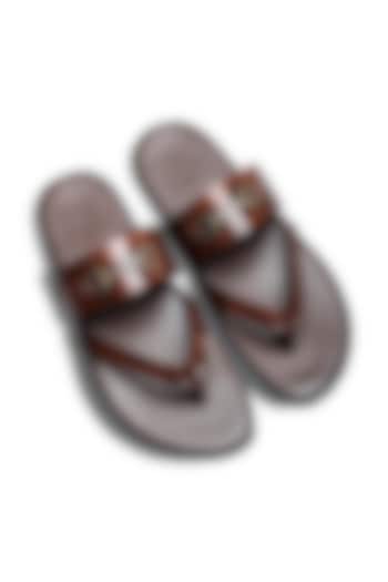 Two-Tone Brown Leather Sandals by Dmodot