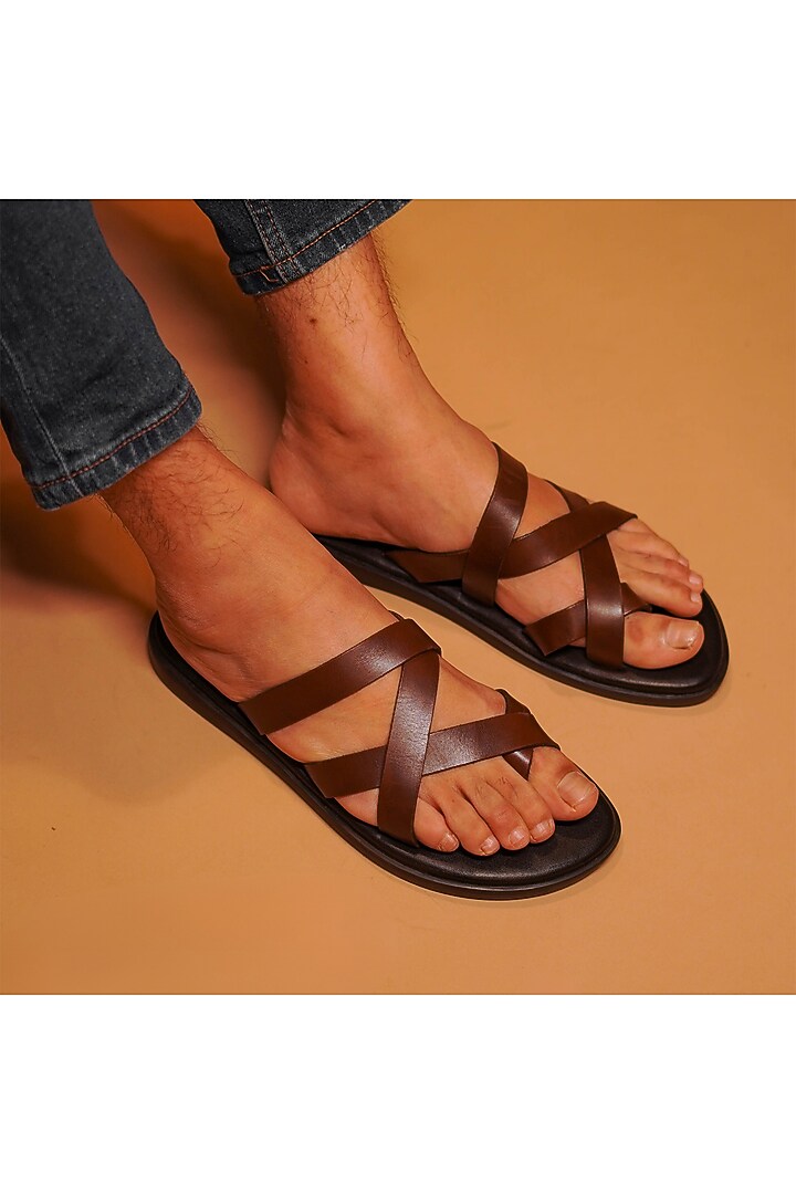 Brown-Black Leather Flats by Dmodot at Pernia's Pop Up Shop