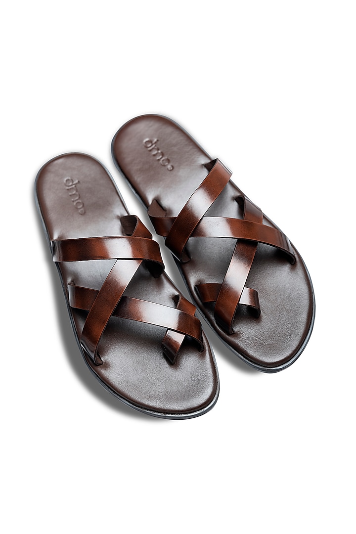 Brown Leather Sandals With Straps by Dmodot