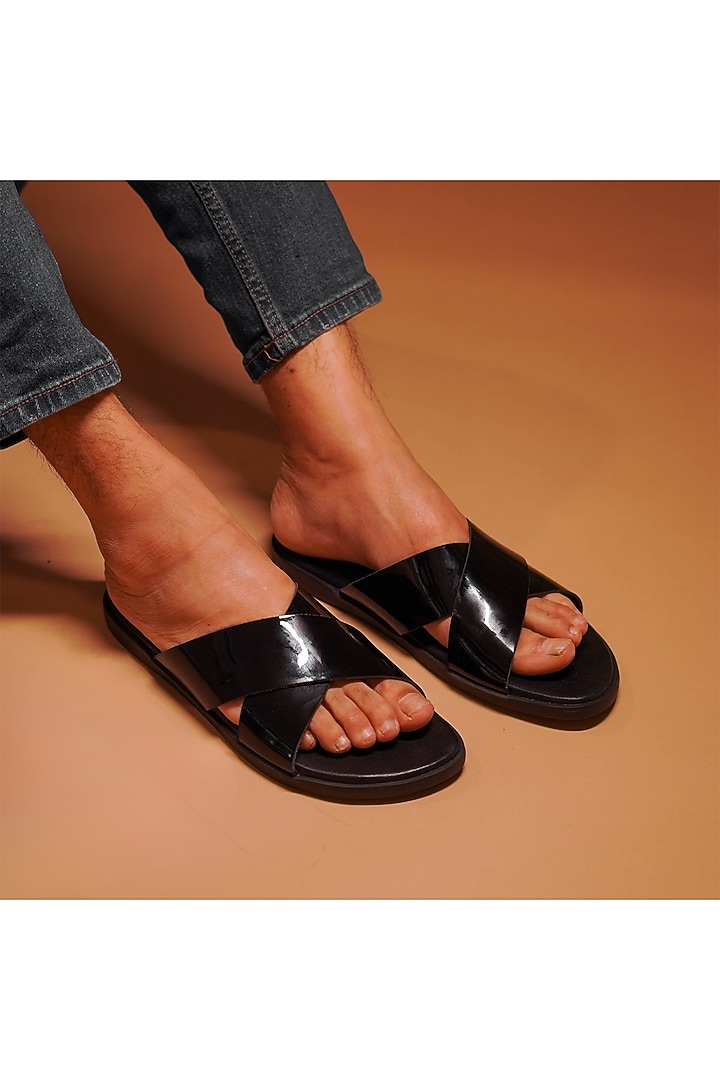 Black Leather Flats by Dmodot at Pernia's Pop Up Shop