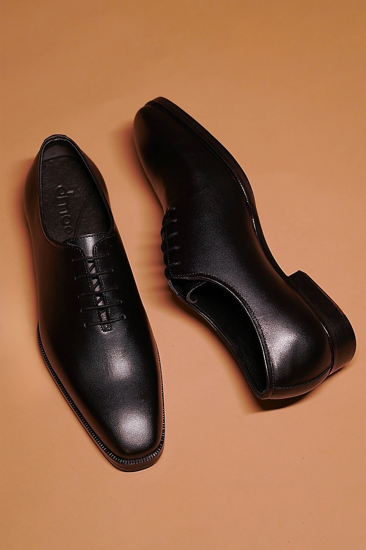 Black Leather Oxford Shoes by Dmodot at Pernia's Pop Up Shop