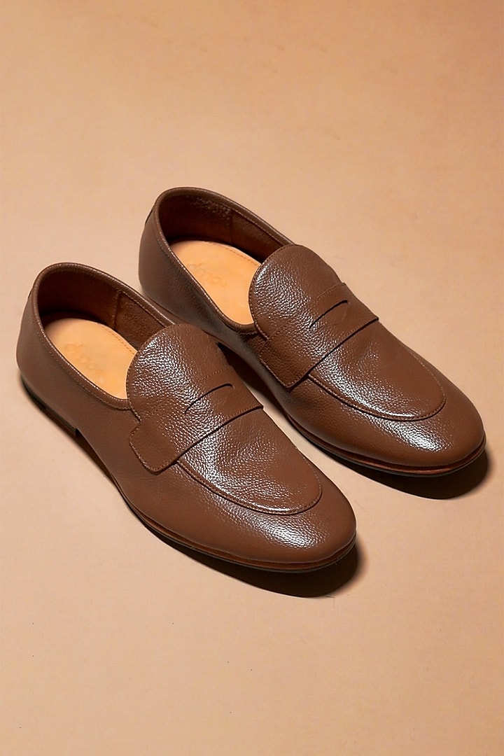 Warm Tan Leather Loafers by Dmodot