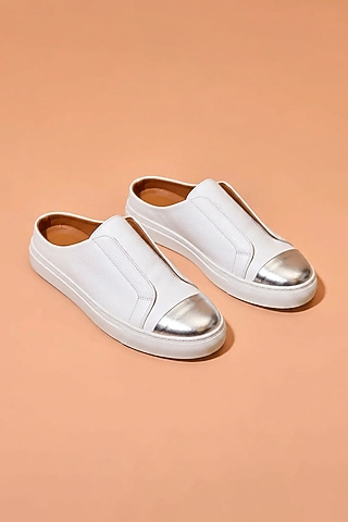 White Leather Mules by Dmodot