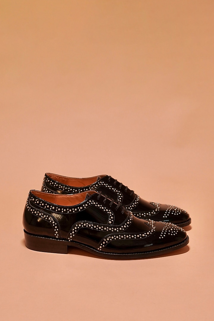 Black Leather Oxford Shoes by Dmodot at Pernia's Pop Up Shop
