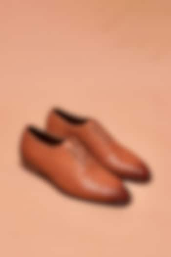 Tan Leather Handcrafted Oxford Shoes by Dmodot