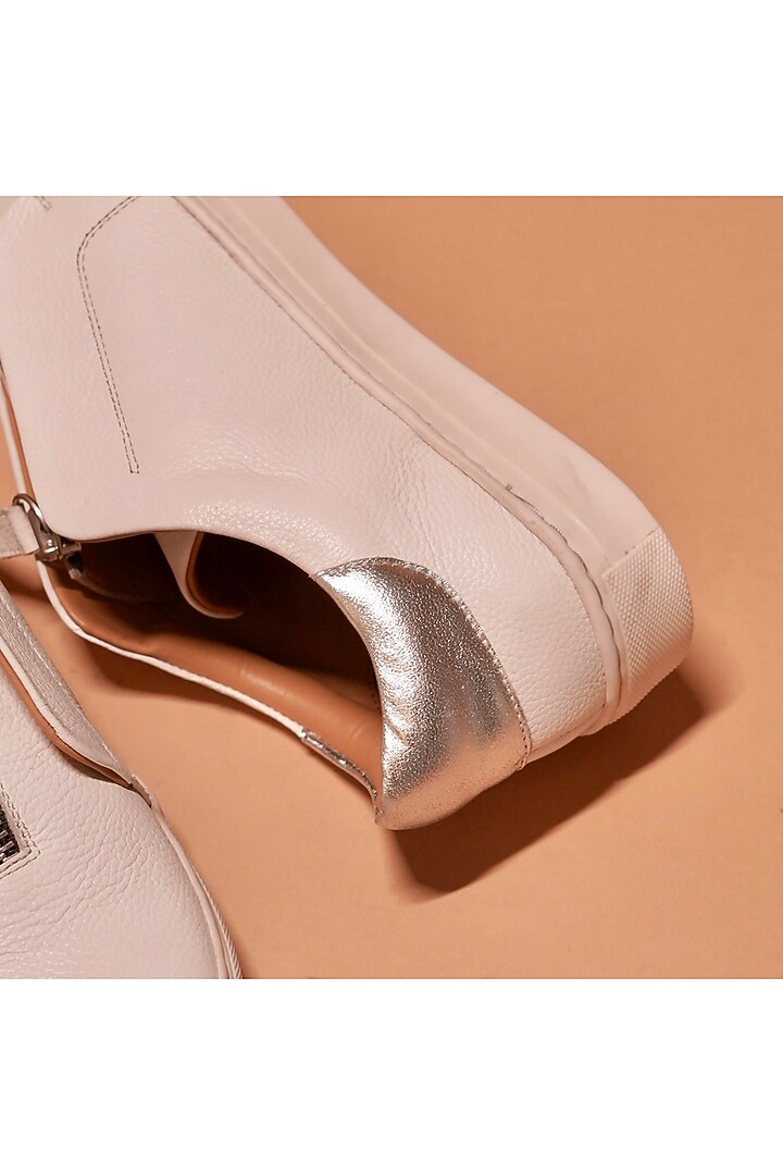 White Leather Sneakers by Dmodot at Pernia's Pop Up Shop
