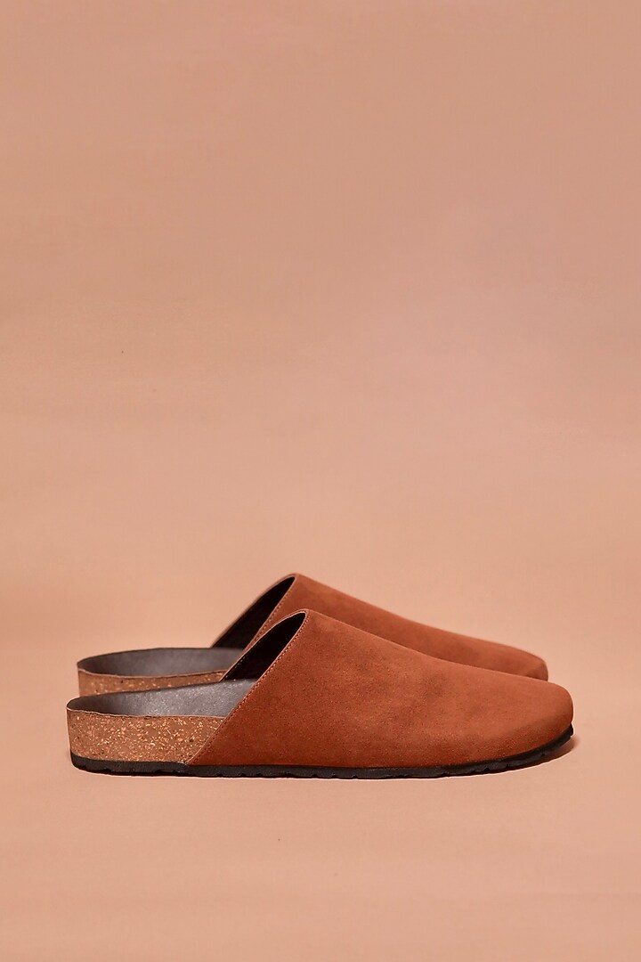 Tan Suede Mules by Dmodot at Pernia's Pop Up Shop