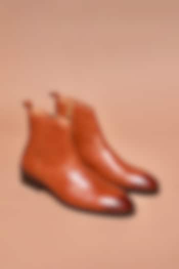 Tan Leather Boots by Dmodot at Pernia's Pop Up Shop