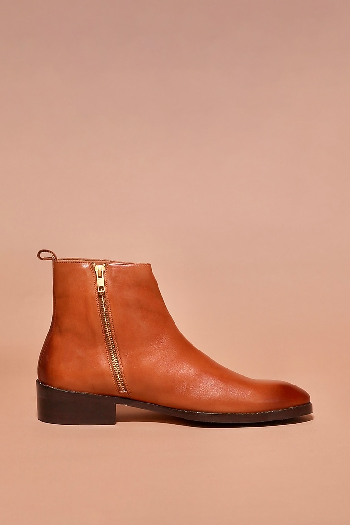 Tan Leather Boots by Dmodot at Pernia's Pop Up Shop