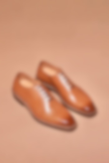 Tan Leather Oxford Shoes by Dmodot at Pernia's Pop Up Shop