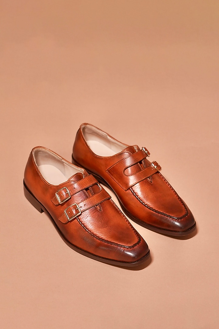 Dual-Tone Tan Leather Loafers by Dmodot at Pernia's Pop Up Shop