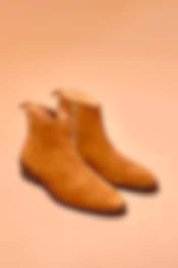 Tan Suede Boots by Dmodot at Pernia's Pop Up Shop