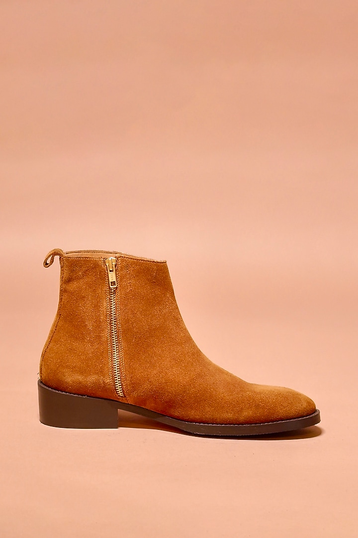 Tan Suede Boots by Dmodot at Pernia's Pop Up Shop