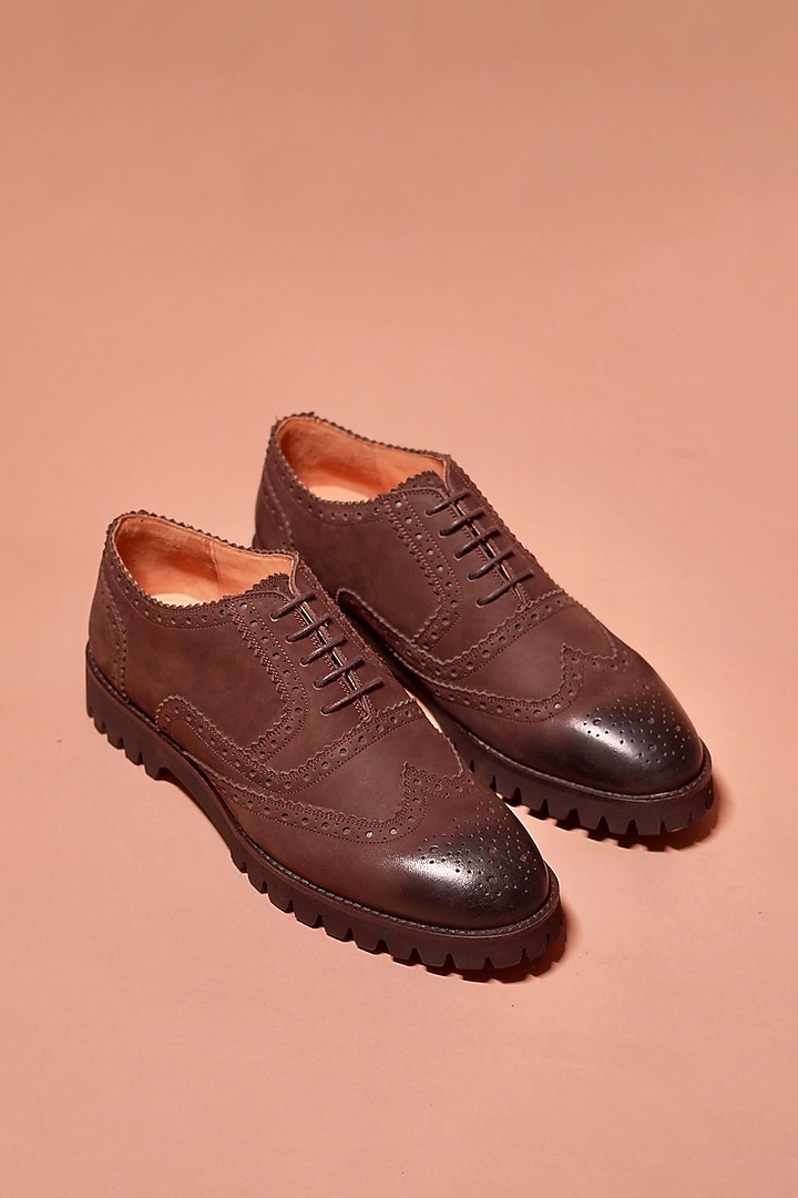 Brown Leather Oxford Shoes by Dmodot at Pernia's Pop Up Shop