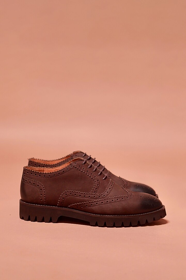 Brown Leather Oxford Shoes by Dmodot at Pernia's Pop Up Shop