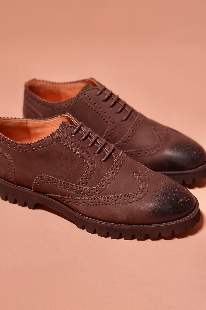 Brown Leather Oxford Shoes by Dmodot at Pernia's Pop Up Shop