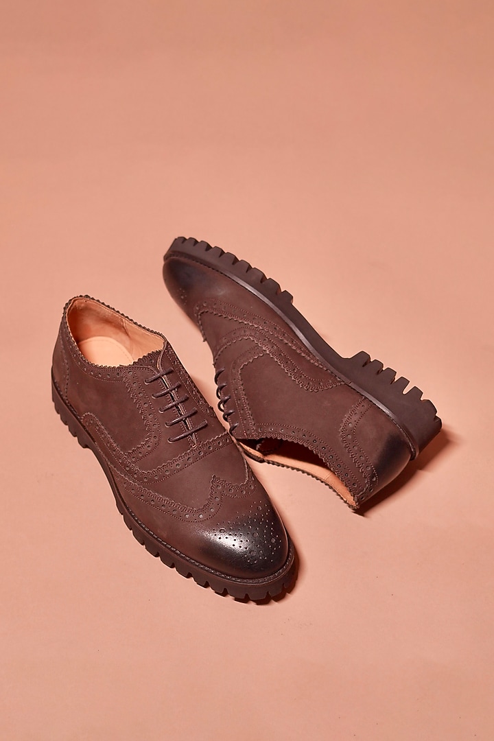 Brown Leather Oxford Shoes by Dmodot at Pernia's Pop Up Shop