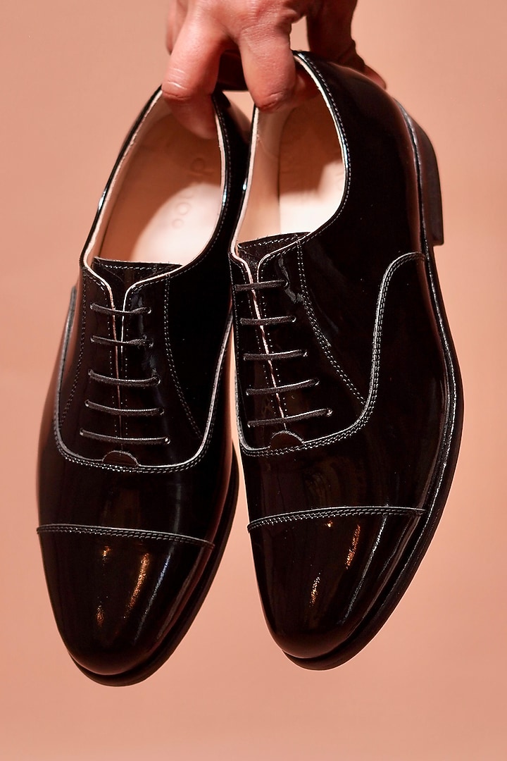 Black Patent Leather Oxford Shoes by Dmodot at Pernia's Pop Up Shop