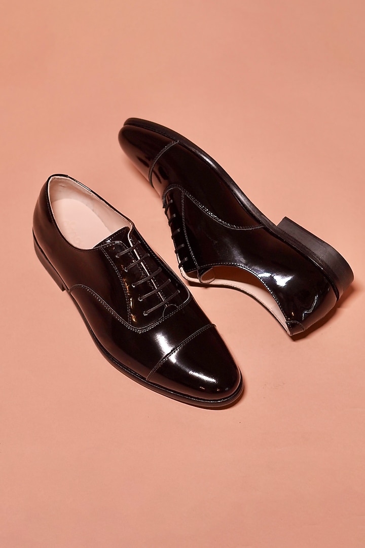 Black Patent Leather Oxford Shoes by Dmodot at Pernia's Pop Up Shop