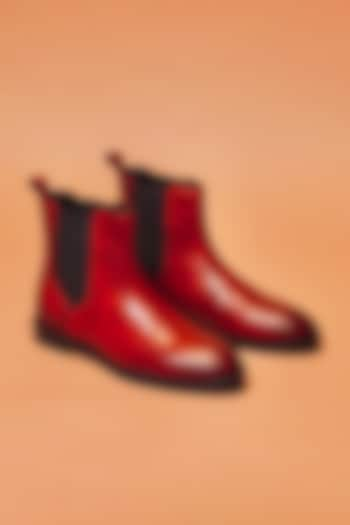 Deep Red Leather Boots by Dmodot at Pernia's Pop Up Shop