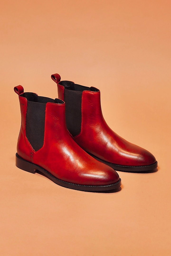 Deep Red Leather Boots by Dmodot at Pernia's Pop Up Shop