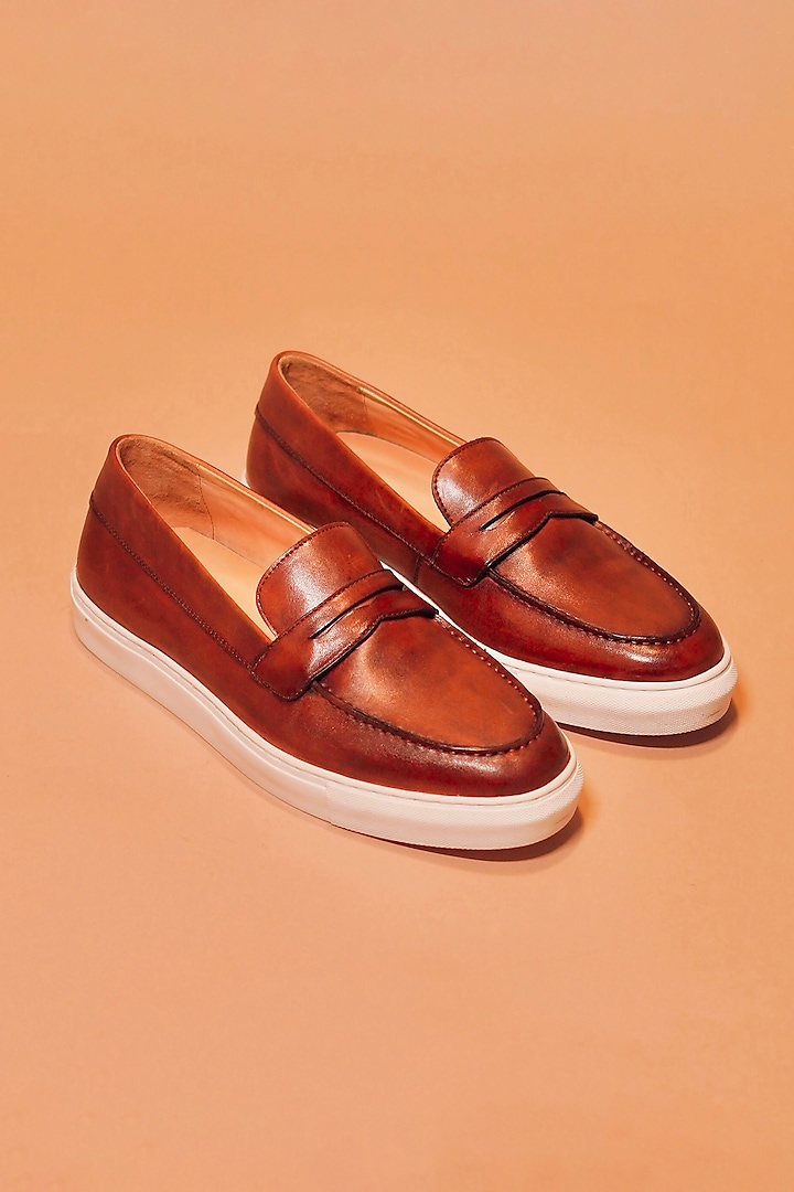 Brown Leather Loafers by Dmodot at Pernia's Pop Up Shop