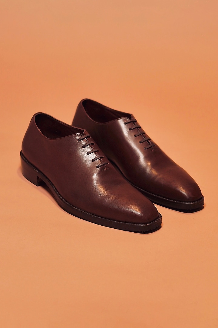 Brown Leather Oxford Shoes by Dmodot at Pernia's Pop Up Shop