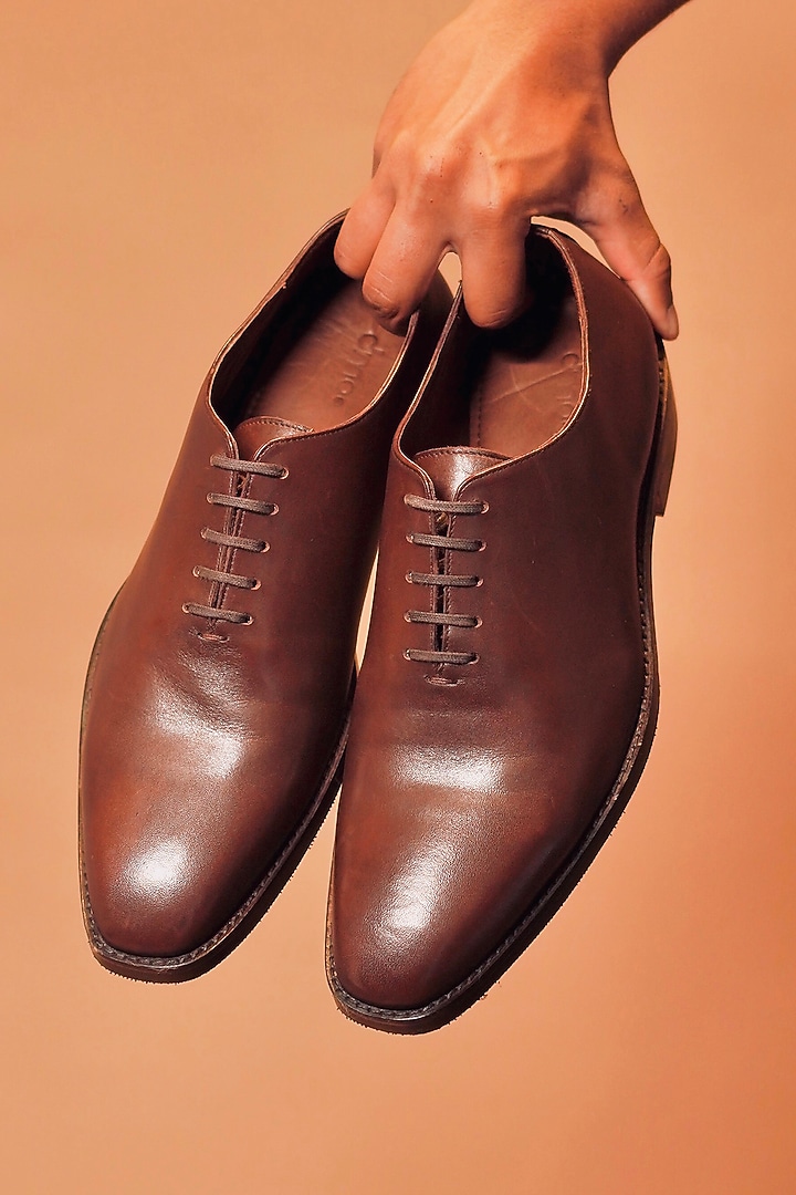 Brown Leather Oxford Shoes by Dmodot at Pernia's Pop Up Shop
