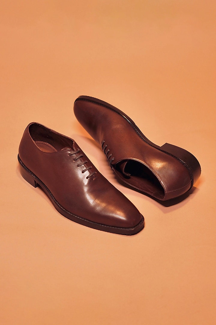 Brown Leather Oxford Shoes by Dmodot at Pernia's Pop Up Shop