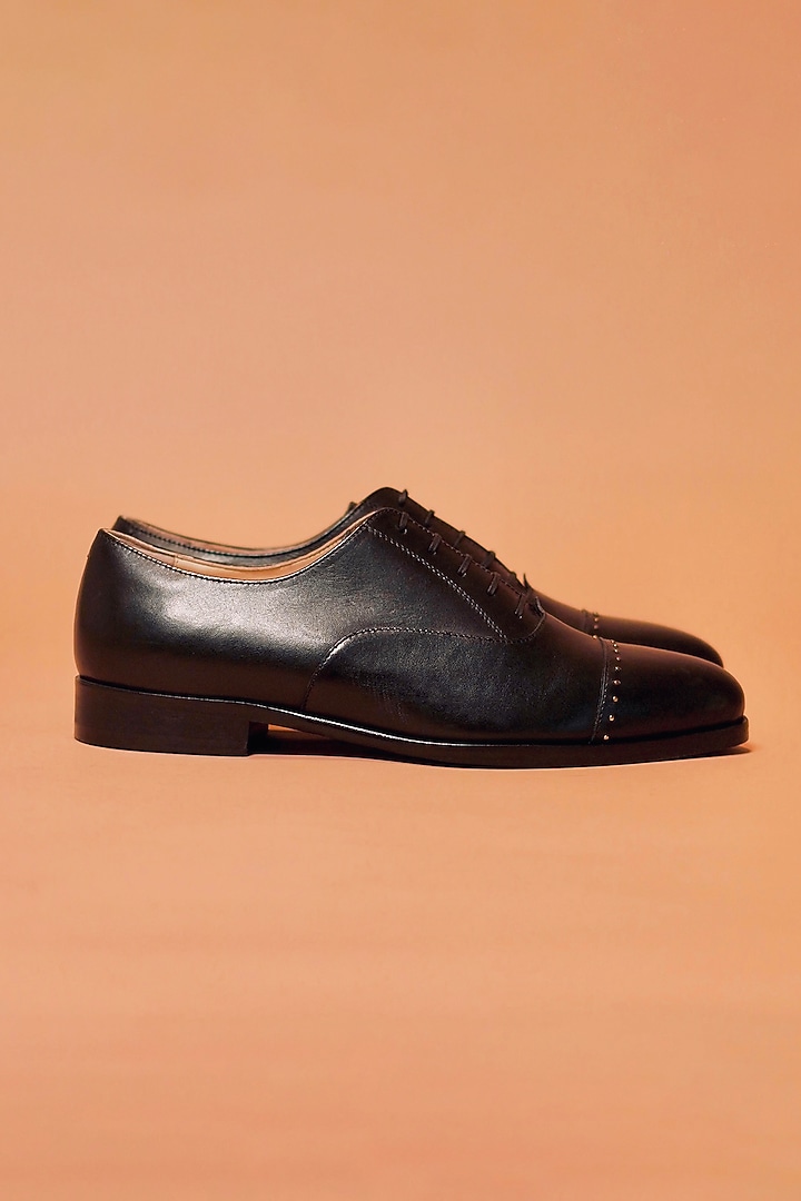 Black Leather Oxford Shoes by Dmodot at Pernia's Pop Up Shop