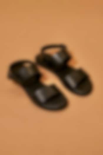 Black Leather Sandals by Dmodot at Pernia's Pop Up Shop