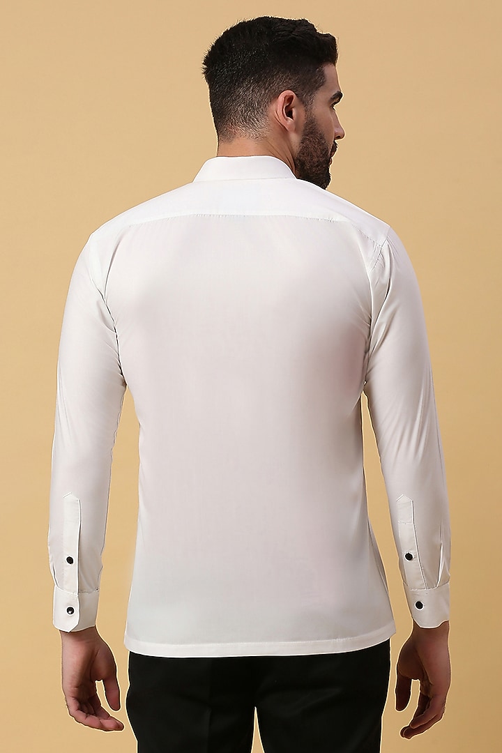 White Party Wear Shirting Tuxedo Party Wear Shirt by DMODE at Pernia's Pop Up Shop