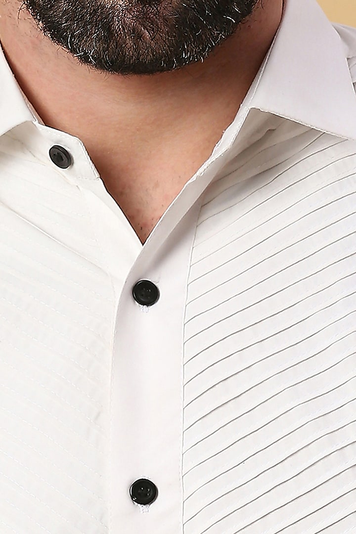 White Party Wear Shirting Tuxedo Party Wear Shirt by DMODE at Pernia's Pop Up Shop